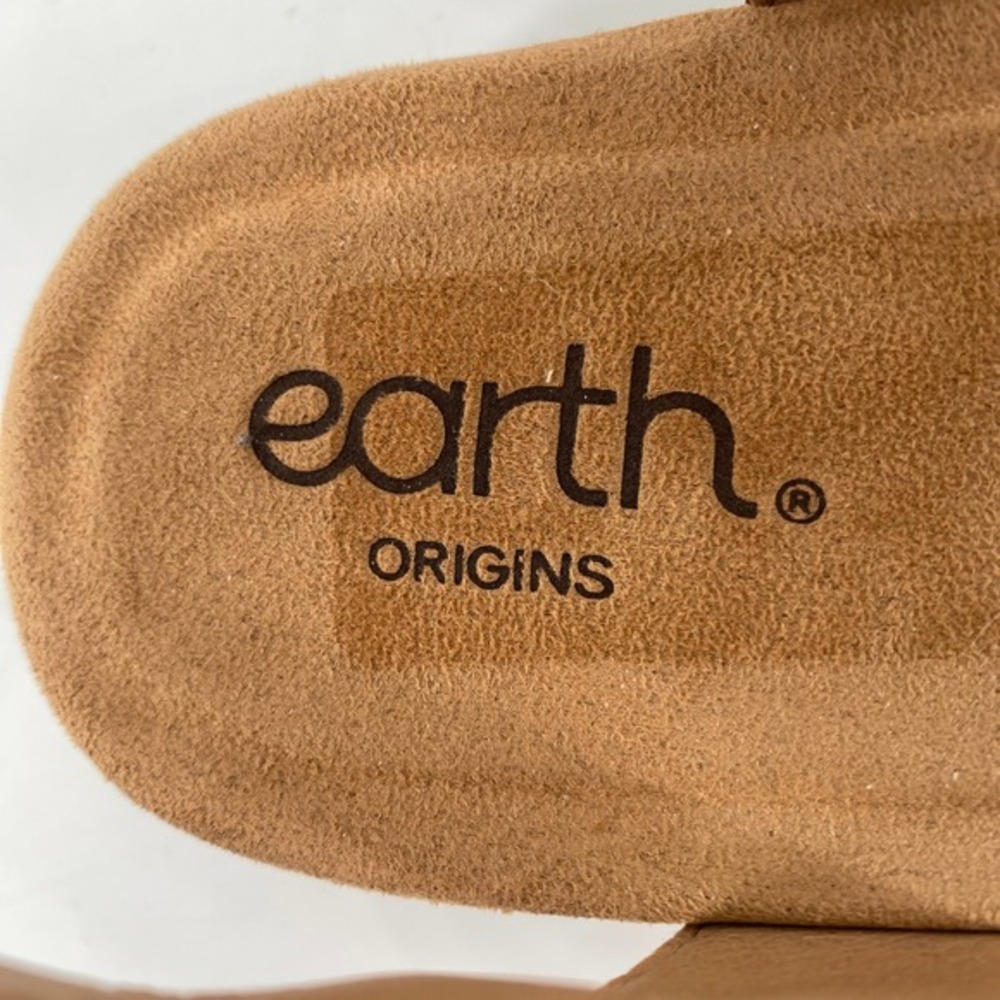 Earth Origins Berri Sandal Womens 10N Leather Brown Woven Slingback Comfort Shoe - Picture 4 of 7